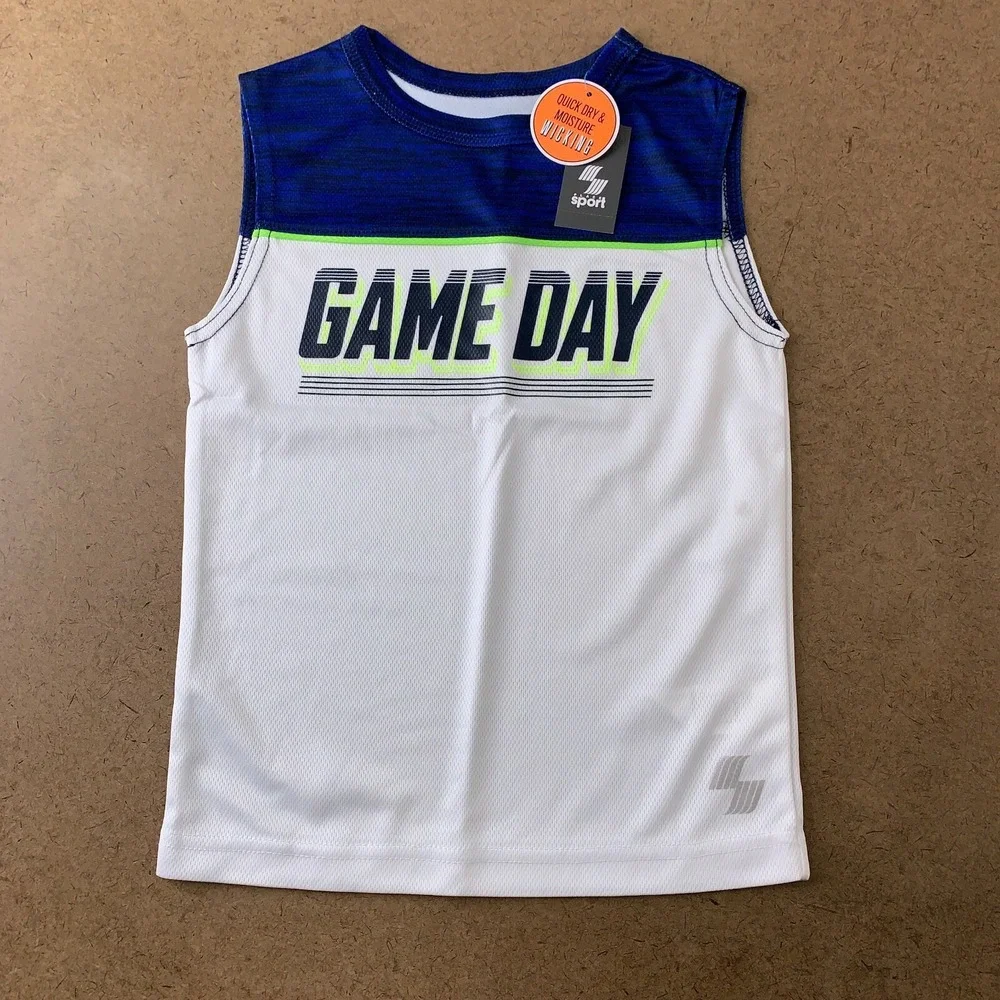The Children's Place Boys XS (4) Performance Muscle Tank Top 2-Pack NWT *Flaw